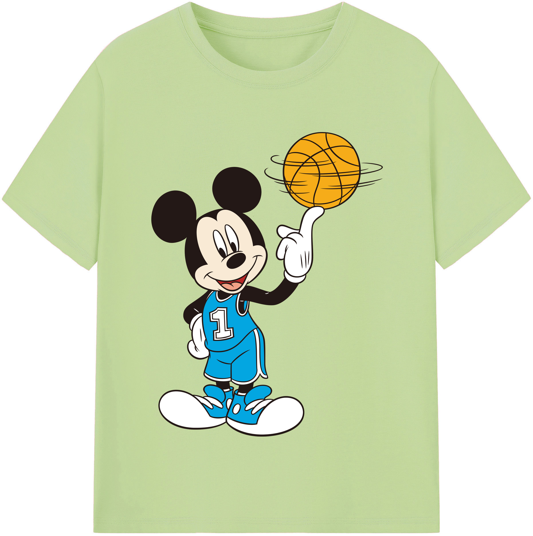 （画像用） ミッキーマウス Mickey Mouse 綿100％半袖Tシャツ（フロントプリント）